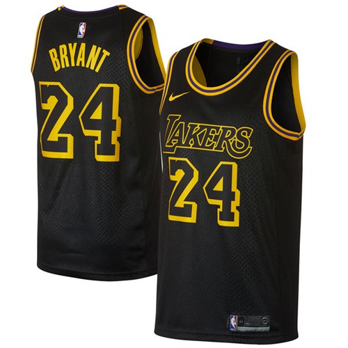 Men Nike Los Angeles Lakers #24 Kobe Bryant Black NBA Swingman City Edition Jersey->utah jazz->NBA Jersey